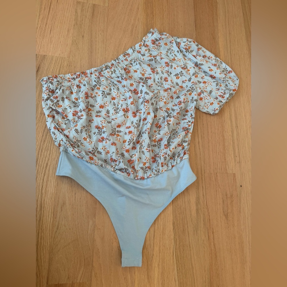 Promesa Floral Print One Shoulder Bodysuit Medium